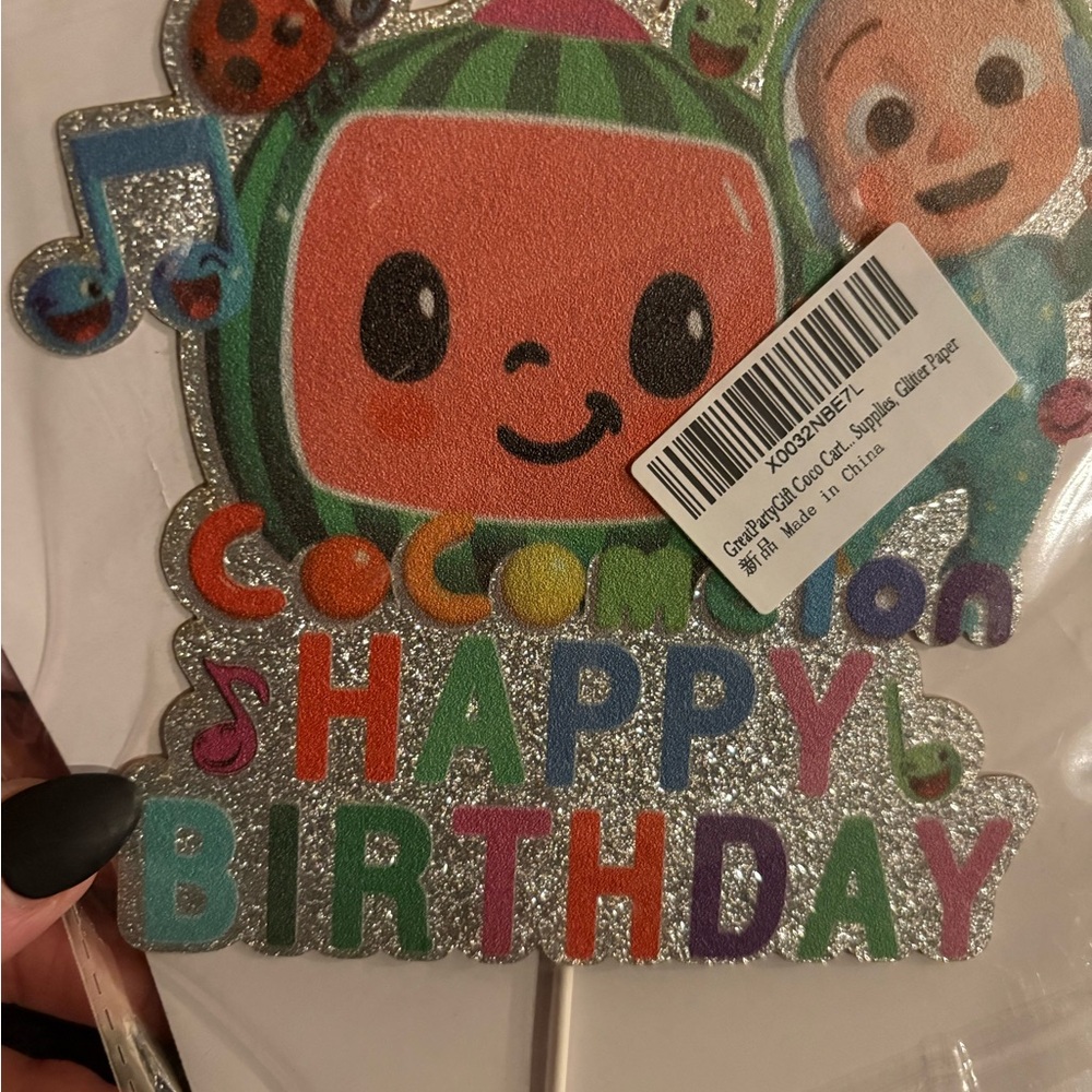 Happy Birthday CoCoMelon Cake Topper - Multicolor